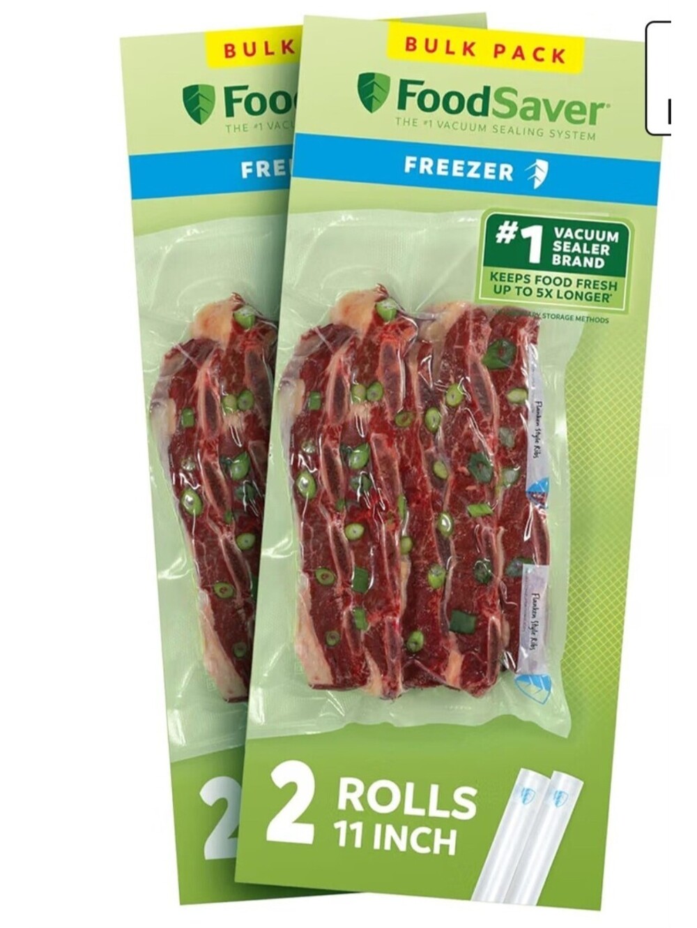 FoodSaver 4 Pack Vacuum Sealer Rolls, 11"x12.5' Rolls, Custom Size Freezer Bags